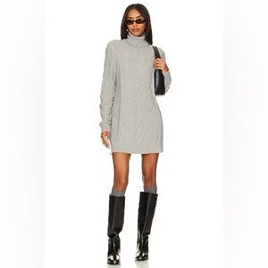 SHOW ME YOUR MUMU $168 Montreal Cable Knit Mini Dress - Grey